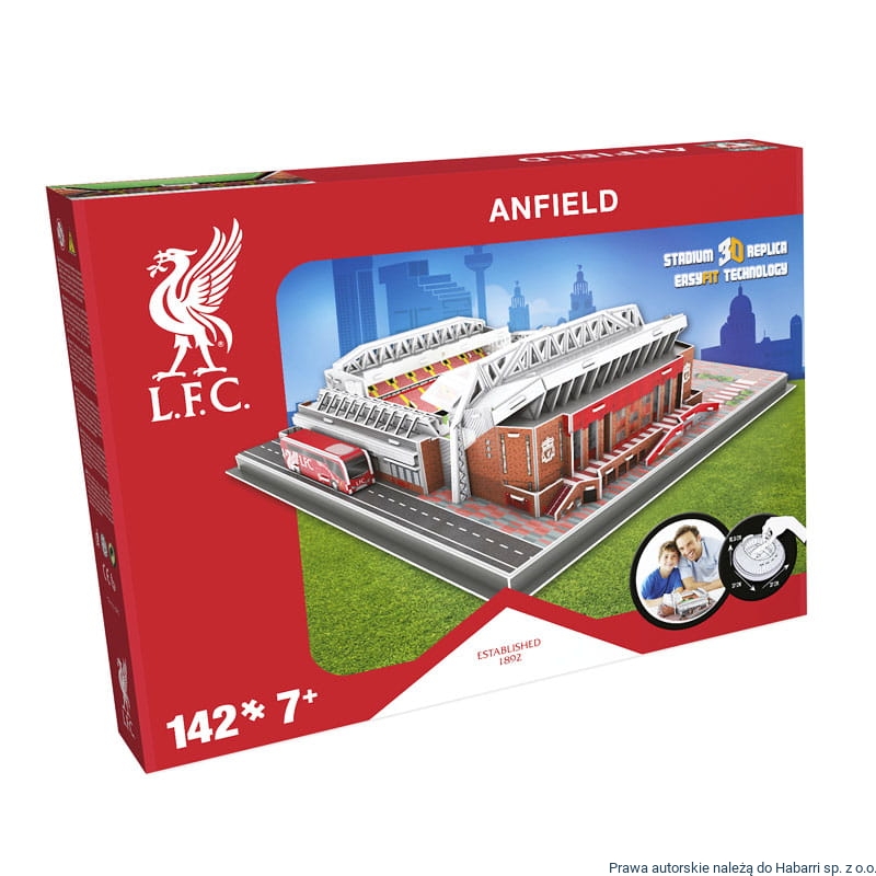 Stadion piłkarski ANFIELD - Liverpool FC - Puzzle 3D 142 elementy ...