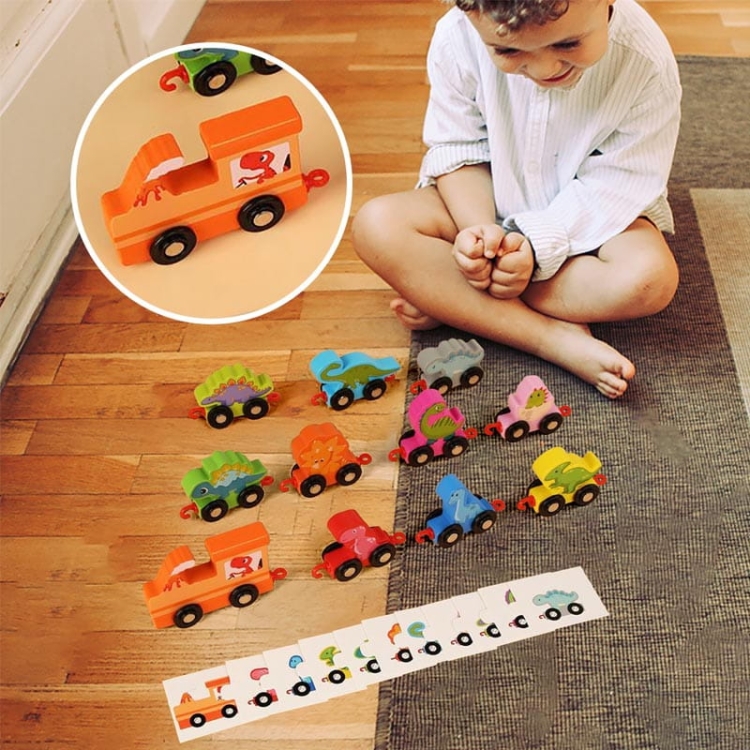 Kolejka drewniana - Dinozaury