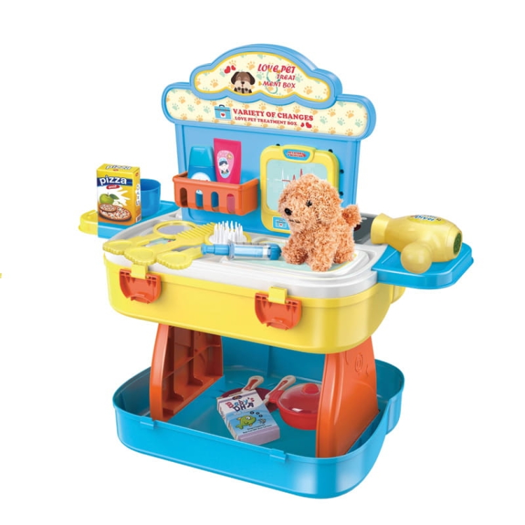 3 w 1 Salon fryzjerski dla psów + Kuchnia w przenośnej walizce