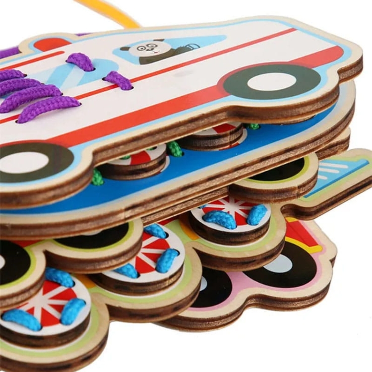 Puzzle drewniane Montessori - Rope toy