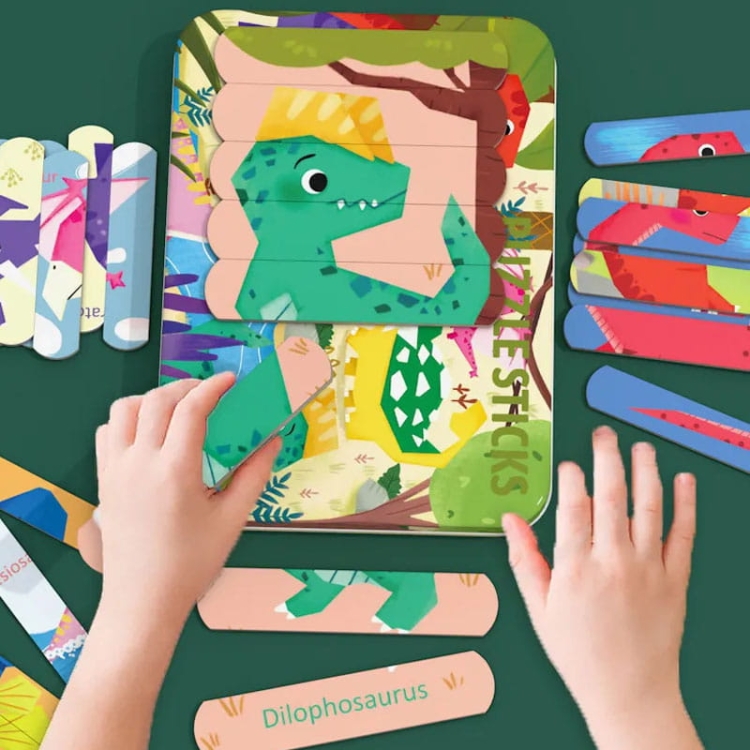 Puzzle drewniane Montessori - Lodowe patyczki