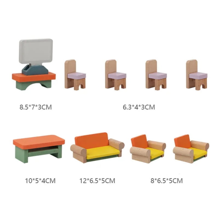 Mebelki drewniane - 26 elementów