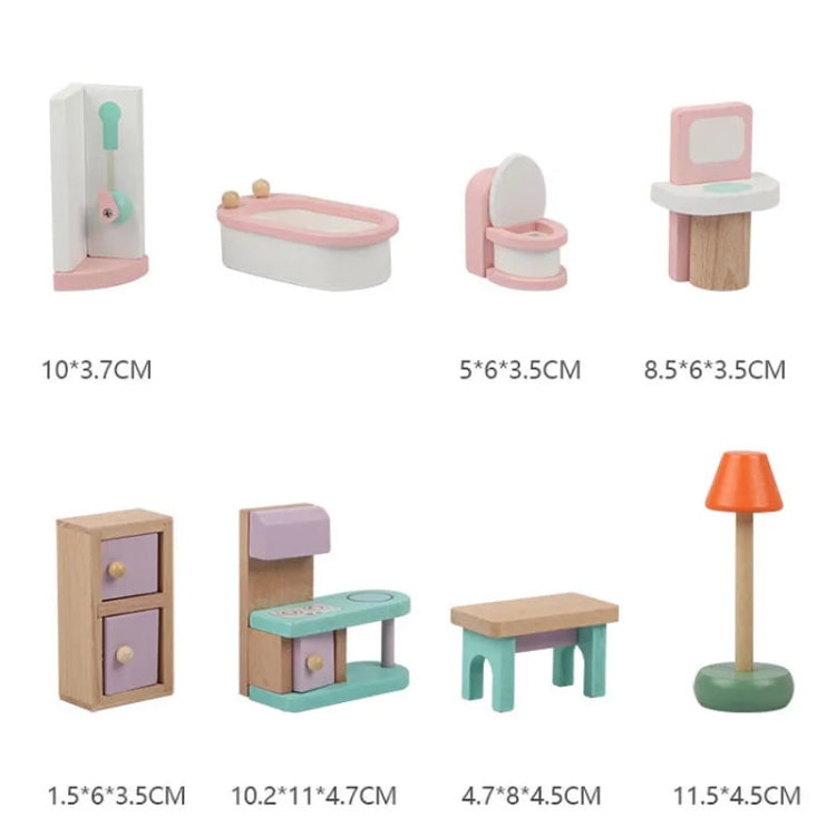 Mebelki drewniane - 26 elementów