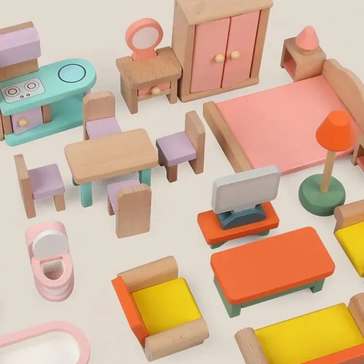 Mebelki drewniane - 26 elementów