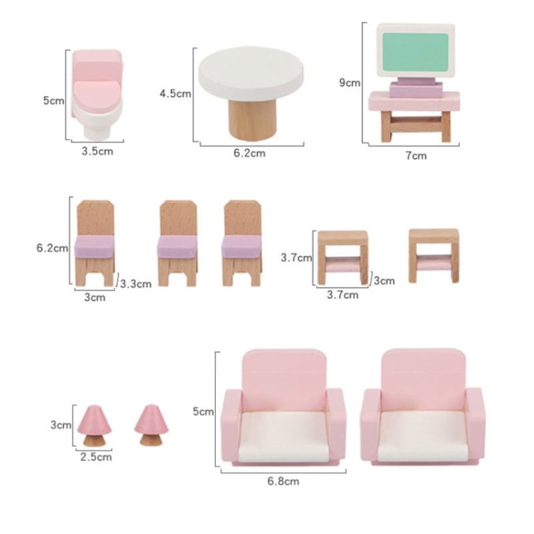 Mebelki drewniane - 22 elementy