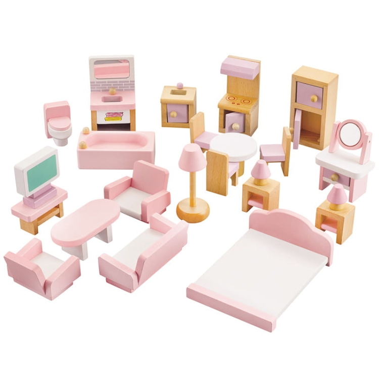 Mebelki drewniane - 22 elementy