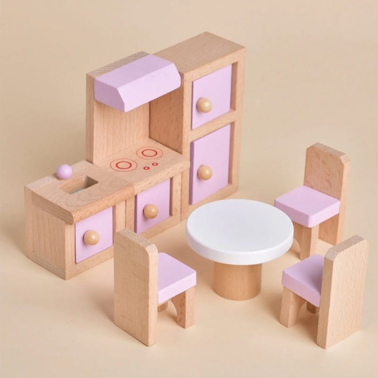 Mebelki drewniane - 22 elementy