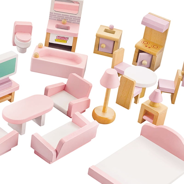 Mebelki drewniane - 22 elementy