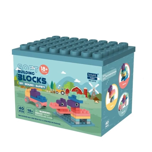 SOFT blocks - miękkie klocki konstrukcyjne 40 elementów