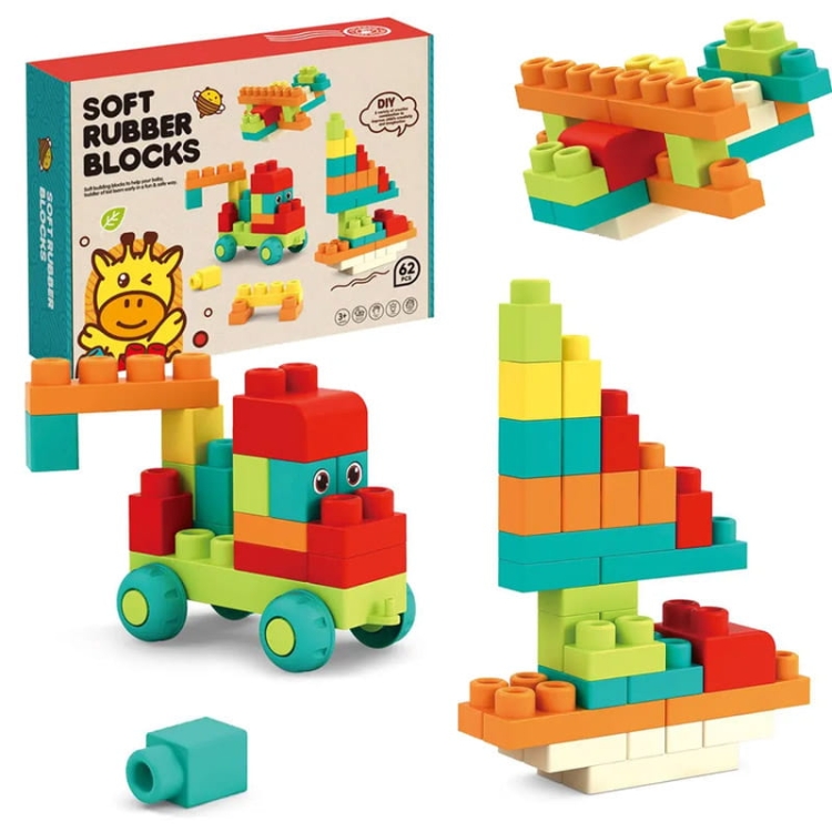 SOFT blocks - miękkie klocki sensoryczne 62 elementy