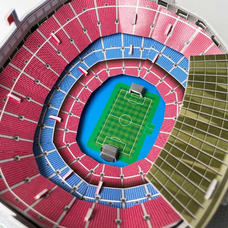 Mini stadion piłkarski - CAMP NOU - Barcelona FC - Puzzle 3D 27 elementów