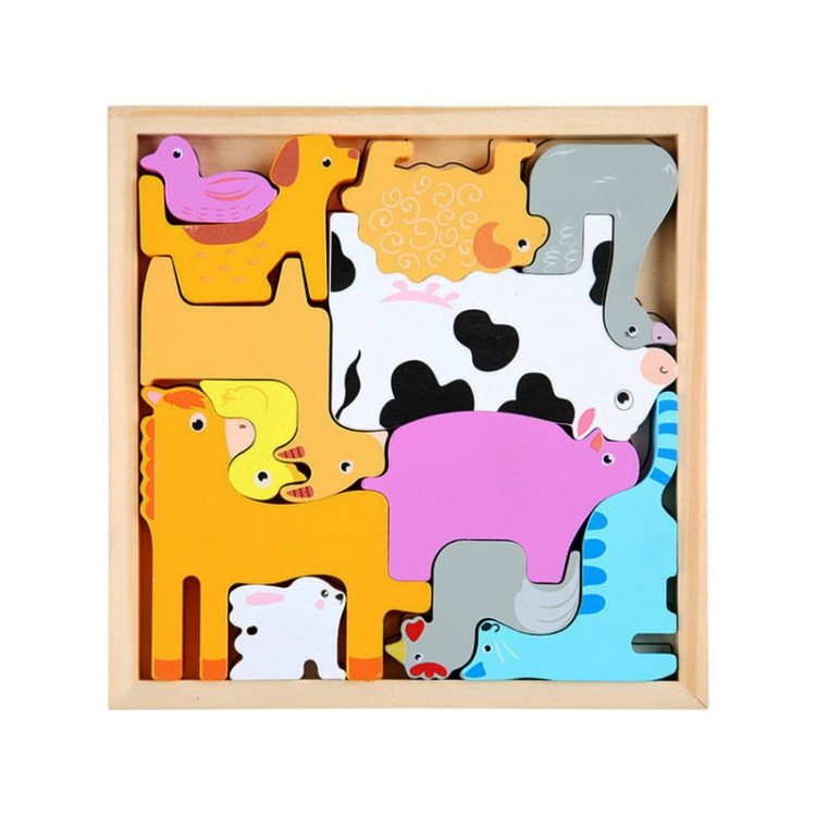 Puzzle drewniane - Zwierzęta farmerskie
