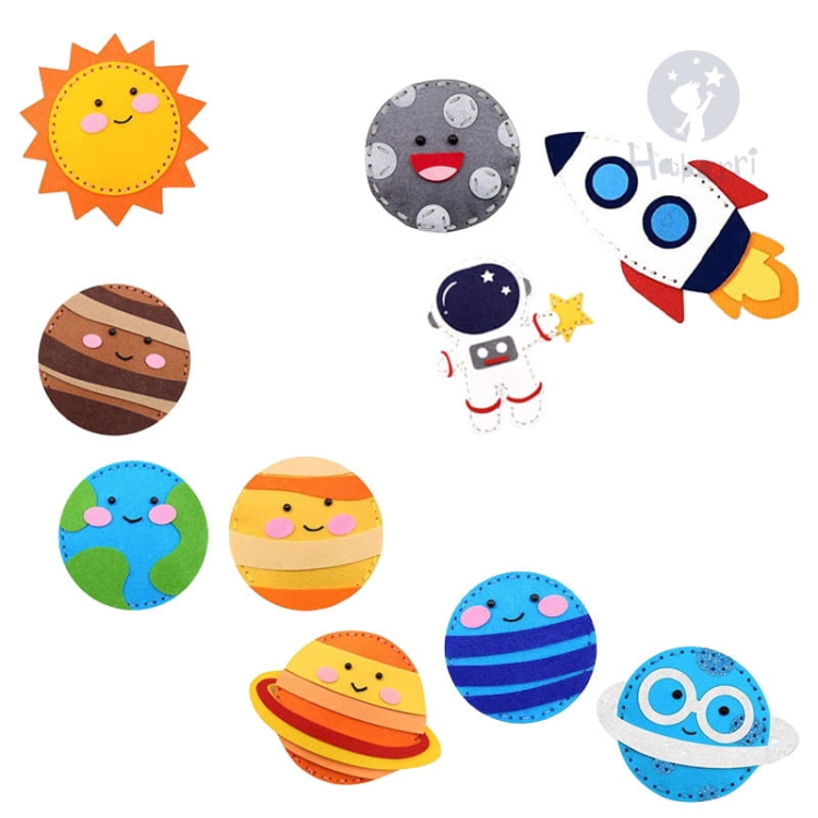 Kosmos - filcowy zestaw do szycia DIYKosmos - filcowy zestaw do szycia DIY - 11 elementów