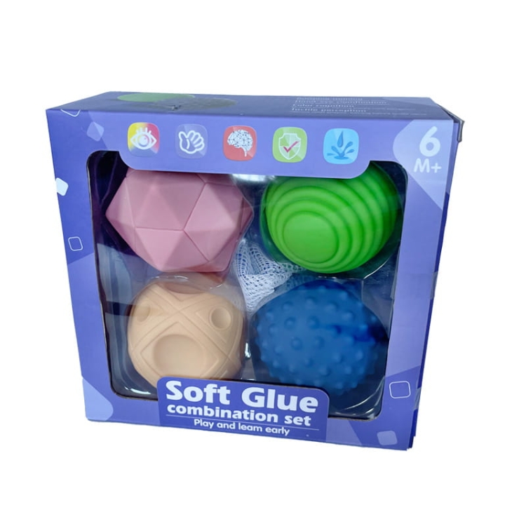 Piłeczki sensoryczne (duże) - miękkie klocki 4 szt