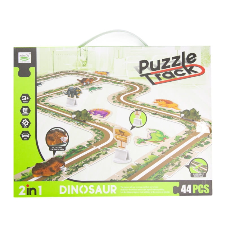 Droga - tor dla samochodów Dinozaury - Puzzle 44 elementy