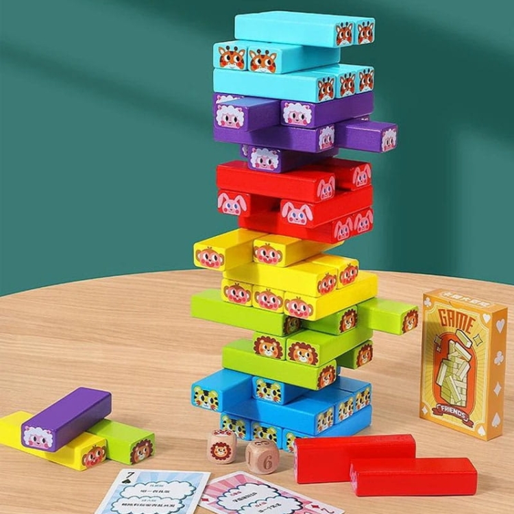 Puzzle drewniane - Jenga (kolorowa)