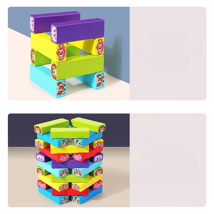 Puzzle drewniane - Jenga (kolorowa)