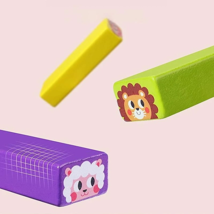 Puzzle drewniane - Jenga (kolorowa)