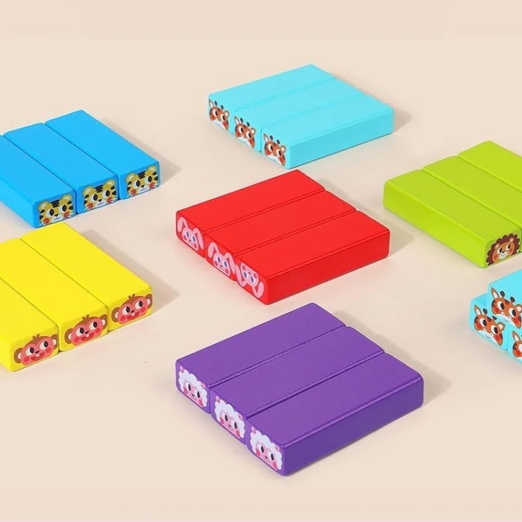 Puzzle drewniane - Jenga (kolorowa)