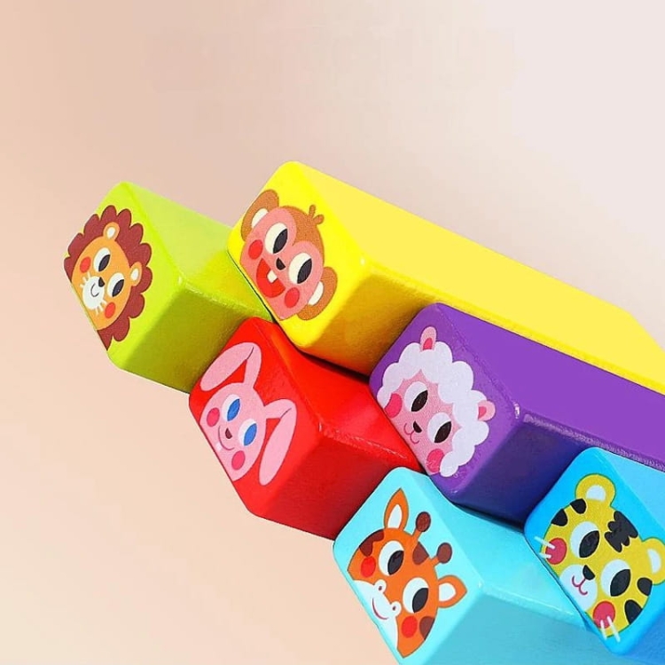 Puzzle drewniane - Jenga (kolorowa)