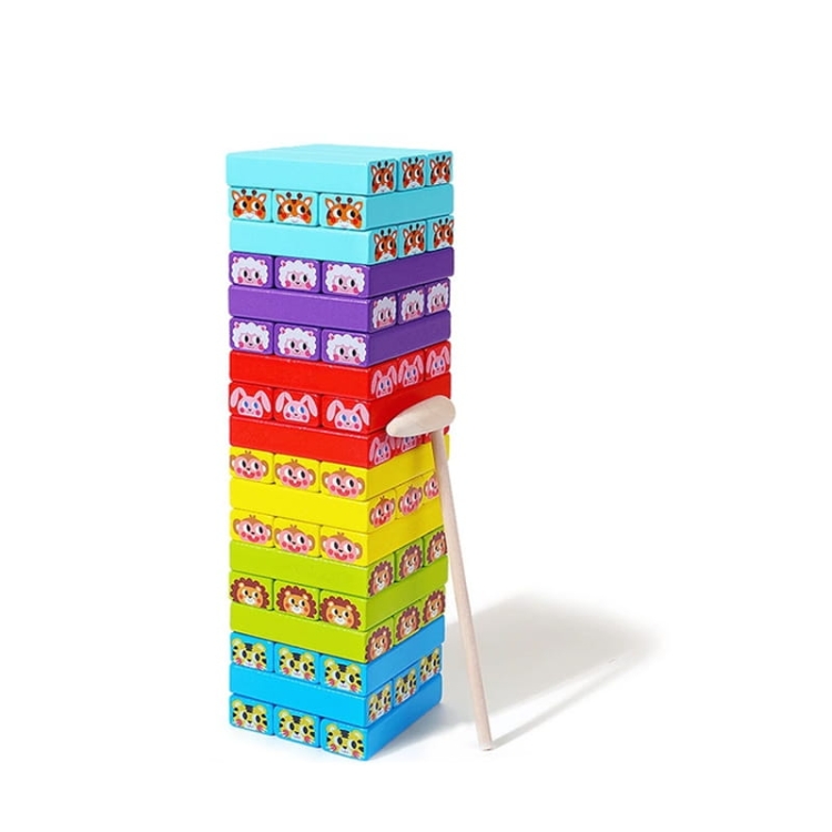 Puzzle drewniane - Jenga (kolorowa)