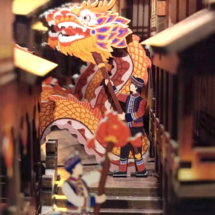 Miniaturowy domek Book Nook - Miasto Błękitnej Rzeki Jangcy