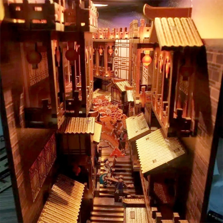 Miniaturowy domek Book Nook - Miasto Błękitnej Rzeki Jangcy