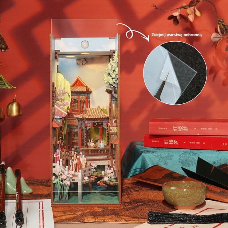 Miniaturowy domek Book Nook - Pawilon Różowego Lotosu