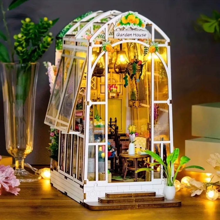 Miniaturowy domek DIY Book Nook - Biała oranżeria