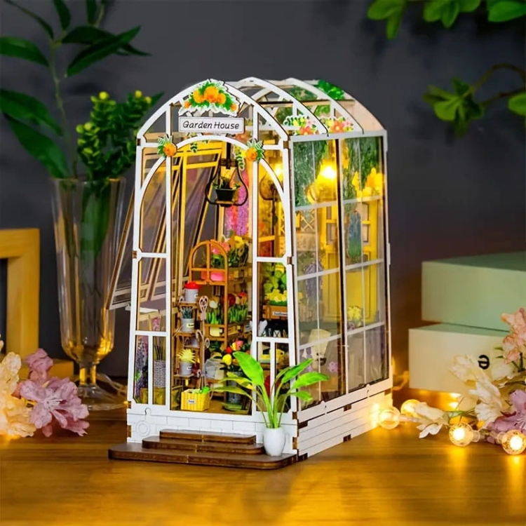 Miniaturowy domek DIY Book Nook - Biała oranżeria