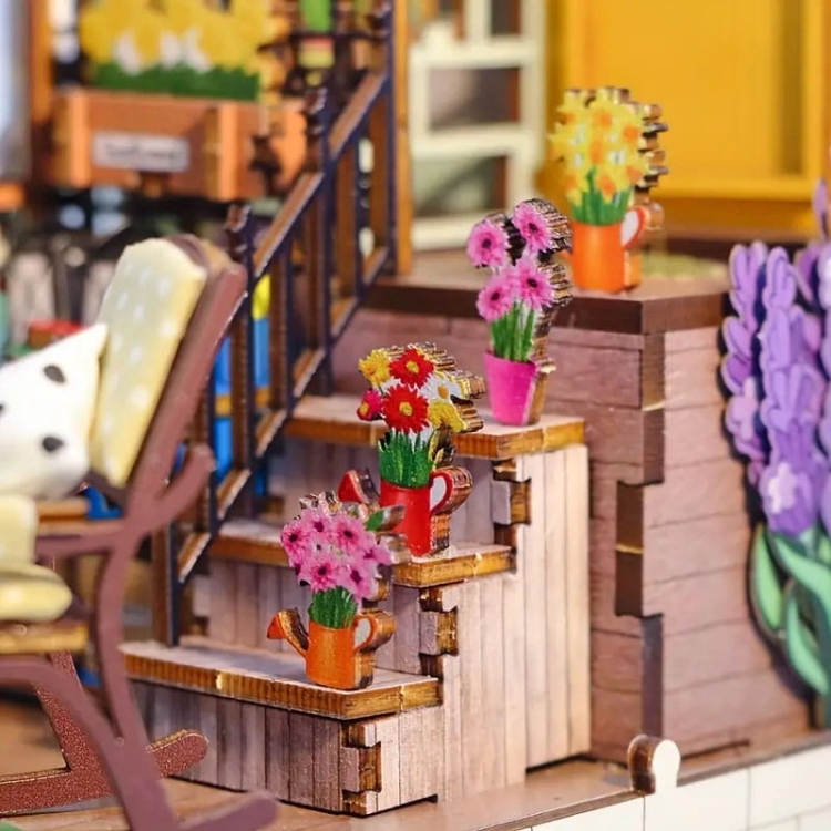 Miniaturowy domek DIY Book Nook - Biała oranżeria