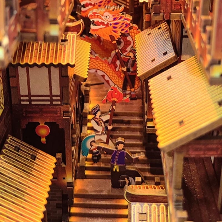 Miniaturowy domek Book Nook - Miasto Błękitnej Rzeki Jangcy