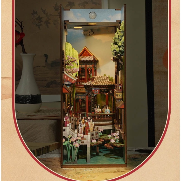 Miniaturowy domek Book Nook - Pawilon Różowego Lotosu