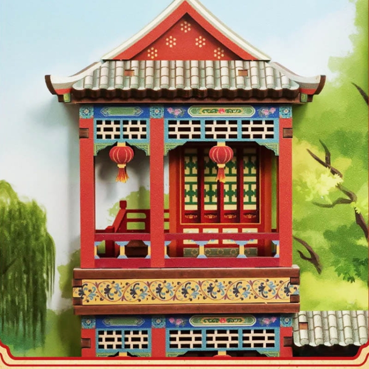 Miniaturowy domek Book Nook - Pawilon Różowego Lotosu