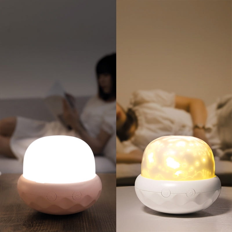 Lampka nocna dla dzieci projektor grzybek biały