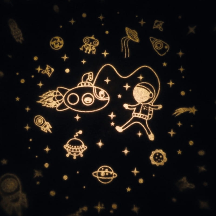 Lampka nocna dla dzieci projektor grzybek seledynowa