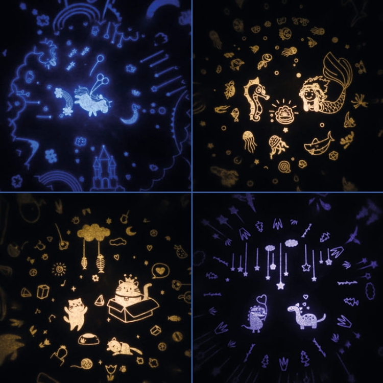 Lampka nocna dla dzieci projektor grzybek seledynowa