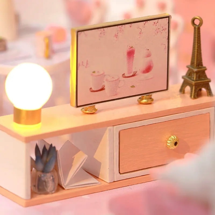 Miniaturowy domek - Różowa chmurka*