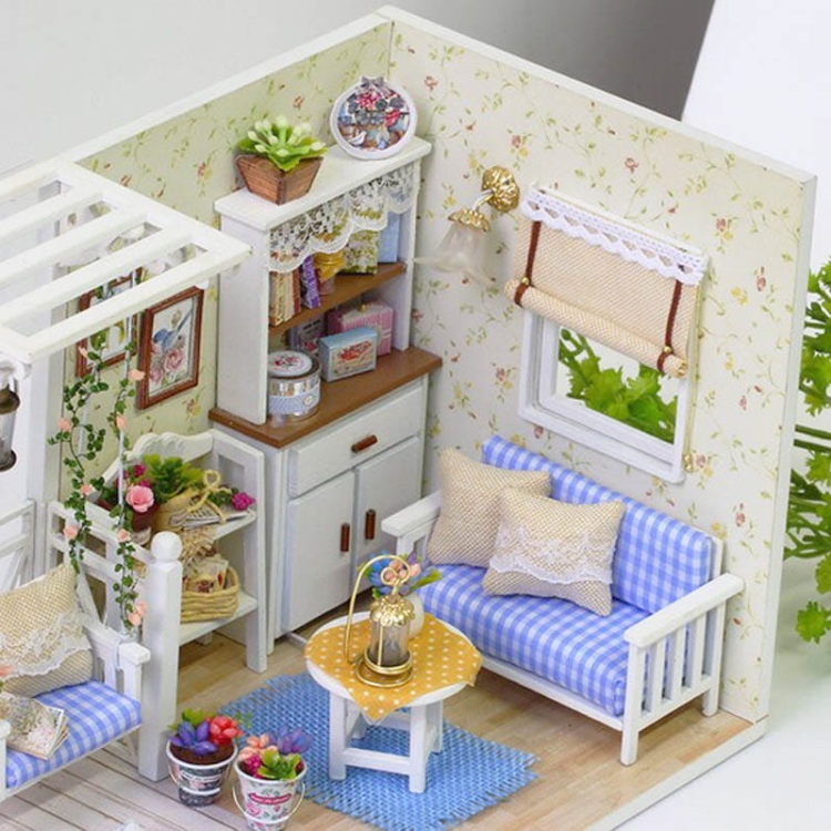 Miniaturowy domek DIY - Fiołkowa weranda