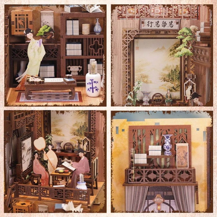 Miniaturowy domek Book Nook - Altana Białej Orchidei