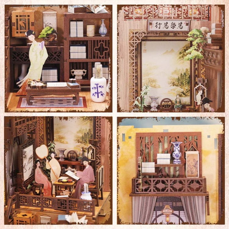 Miniaturowy domek Book Nook - Altana Białej Orchidei