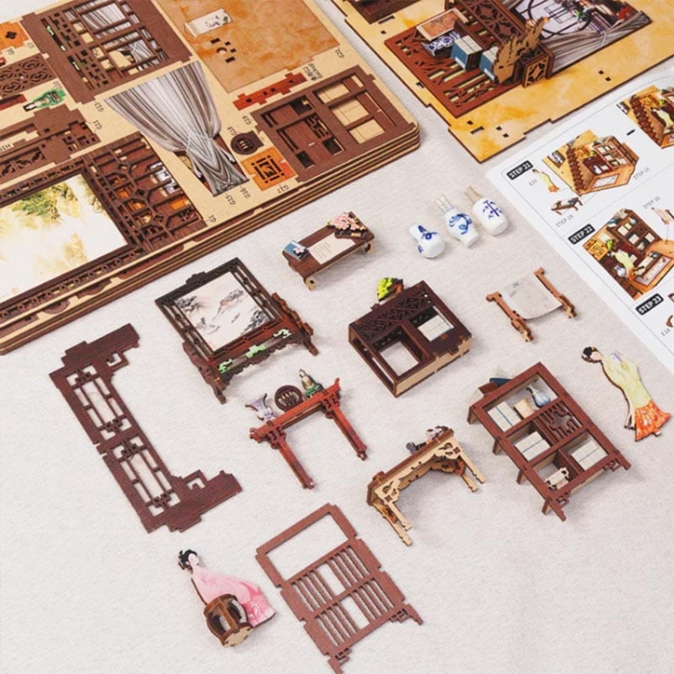 Miniaturowy domek Book Nook - Altana Białej Orchidei