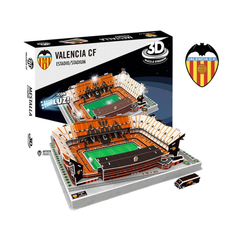 Stadion piłkarski LED - Mestalla - Puzzle 3D 67 elementów - model klubowy