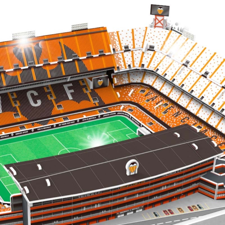 Stadion piłkarski LED - Mestalla - Puzzle 3D 67 elementów - model klubowy