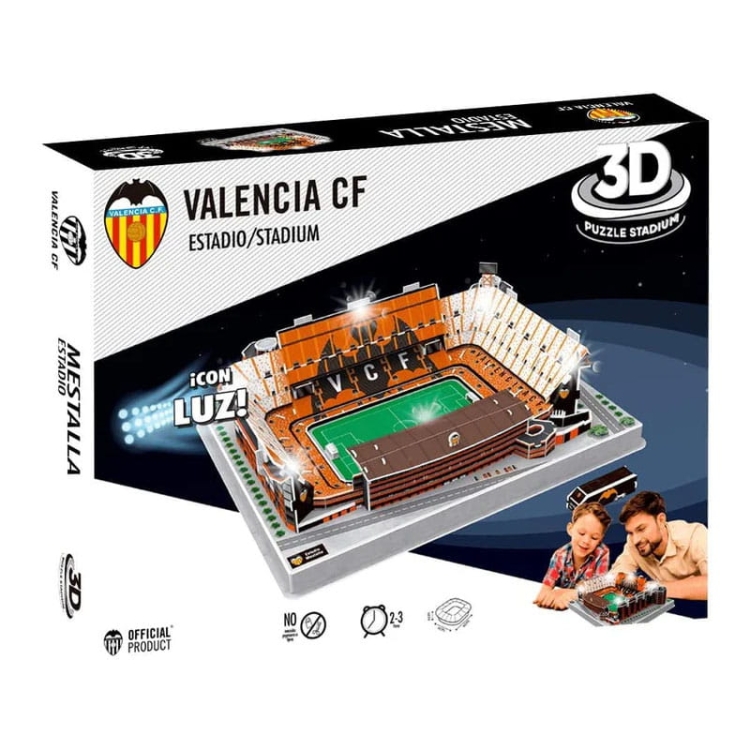 Stadion piłkarski LED - Mestalla - Puzzle 3D 67 elementów - model klubowy