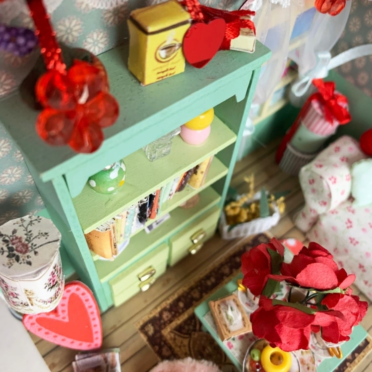 Dekorationsset zum Valentinstag für Miniaturhaus - klein