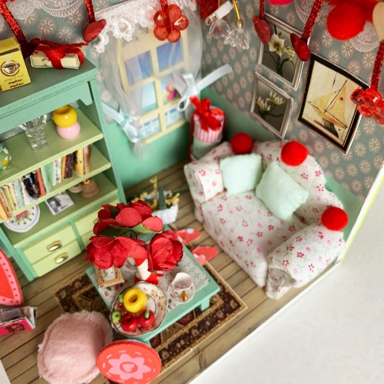 Dekorationsset zum Valentinstag für Miniaturhaus - klein