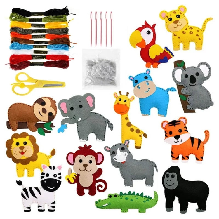 ZOO - filcowy zestaw do szycia DIY - 14 elementów