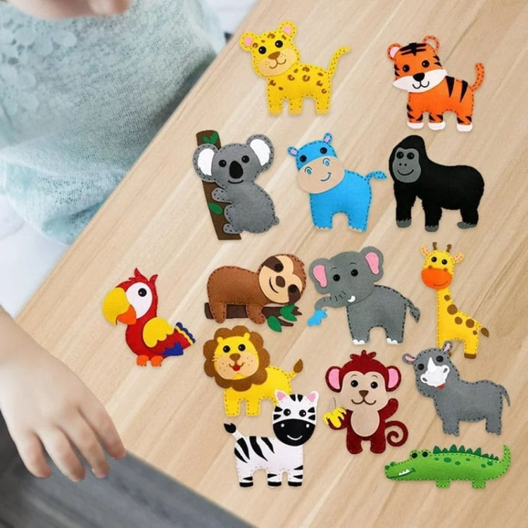 ZOO - filcowy zestaw do szycia DIY - 14 elementów