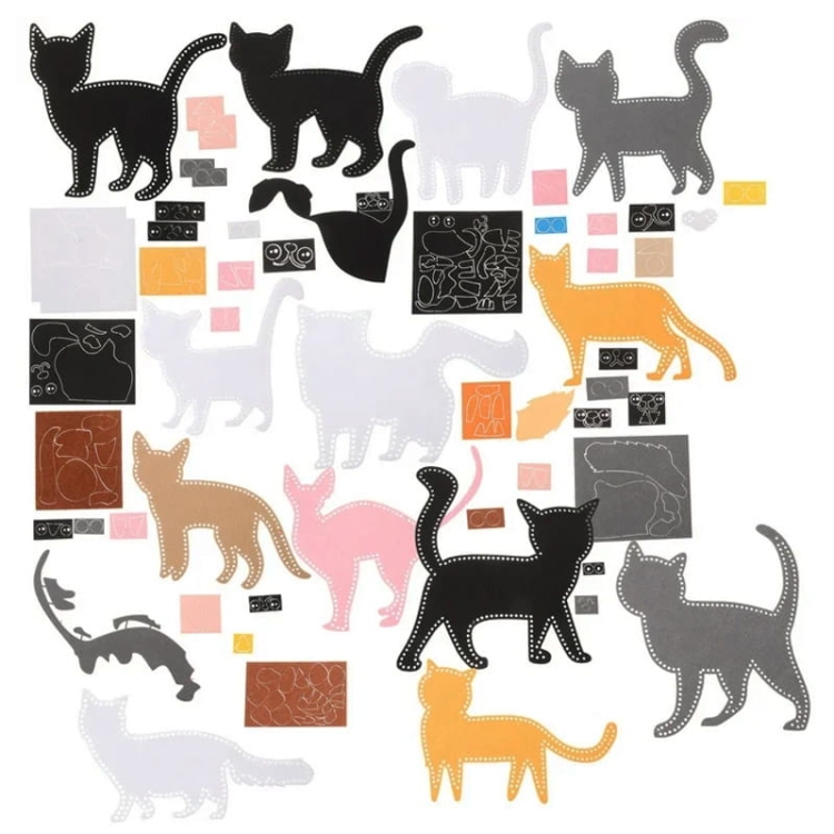 Koty - filcowy zestaw do szycia DIY - 12 elementów